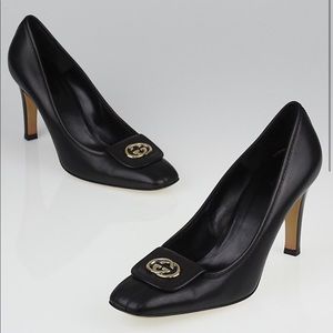 Authentic Gucci black Interlocking GG Pumps